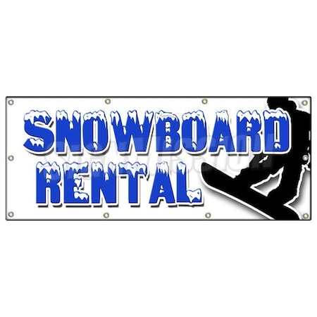 Signmission SNOWBOARD RENTAL BANNER SIGN skis poles boots lessons rent snow board B-96 Snowboard Rental